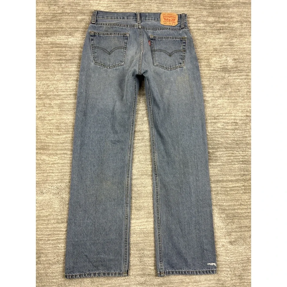 Levi's Jeans Boys 28x27 Blue 514 Straight Medium‎ Wash Denim Classic Fit
